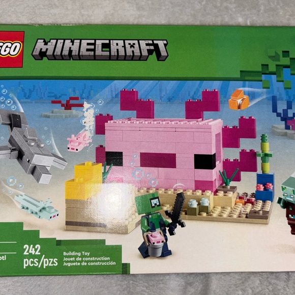 LEGO Minecraft Pink Axolotl Building Toy - Picture 2 of 9